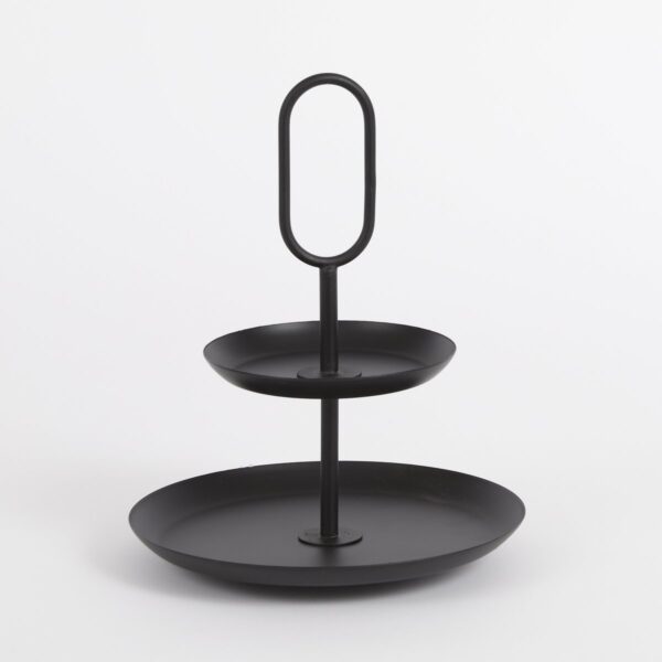 Rama Etagère 2 Laags - H36 x Ø28 cm - Metaal - Zwart - Afbeelding 4