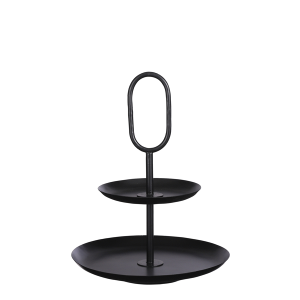Rama Etagère 2 Laags - H36 x Ø28 cm - Metaal - Zwart