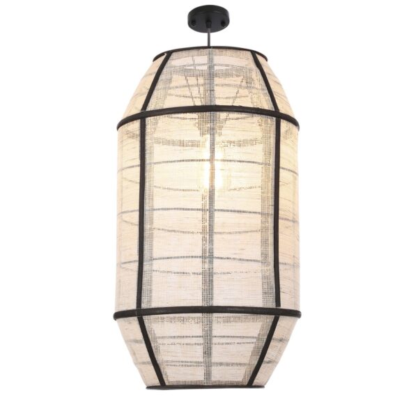 Pella Hanglamp - H58 x Ø33 cm - Linnen - Off White - Afbeelding 6