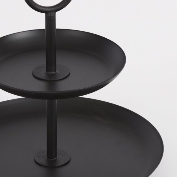 Rama Etagère 2 Laags - H36 x Ø28 cm - Metaal - Zwart - Afbeelding 3