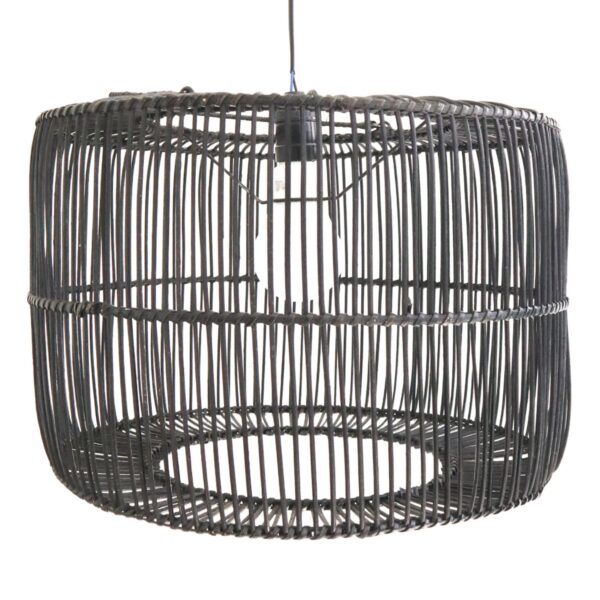 Lampenkap Zwart Rotan Plafondlamp Hanger Handgemaakt van natuurlijke vezels LIKU (2 maten) - Afbeelding 5