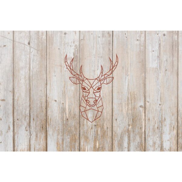 Metalen Wanddecoratie Hert, 141609, Roestmetaal, 49,2x38,1cm - Afbeelding 3