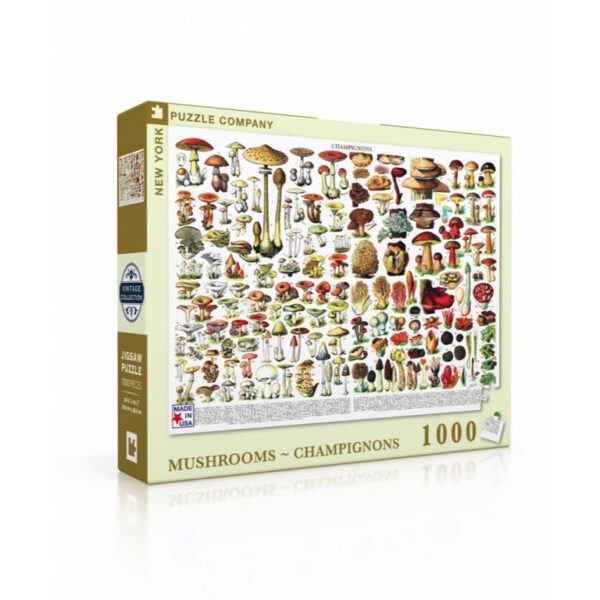 New York Puzzle Company - Vintage Images Mushrooms ~ Champignons - 1000 stukjes puzzel