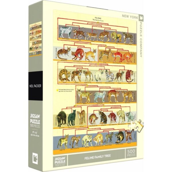 New York Puzzle Company Feline Family Tree - 500 pieces - Afbeelding 4