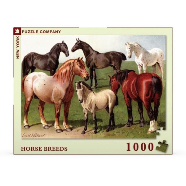 New York Puzzle Company - Vintage Images Horse Breeds - 1000 stukjes puzzel - Afbeelding 2