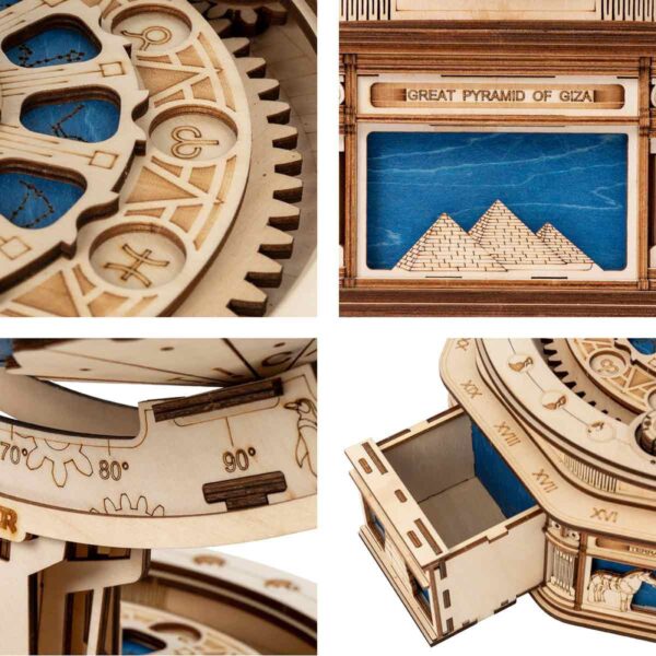 Houten Puzzel 3D The Globe Blauw, Robotime, ST002, 32,5x29x52cm - Afbeelding 2