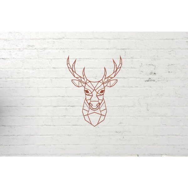 Metalen Wanddecoratie Hert, 141609, Roestmetaal, 49,2x38,1cm - Afbeelding 2