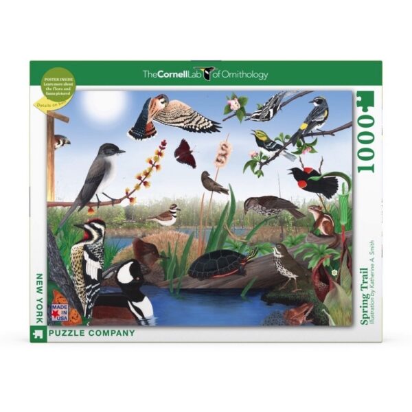 New York Puzzle Company - Cornell Lab Spring Trail - 1000 stukjes puzzel - Afbeelding 2