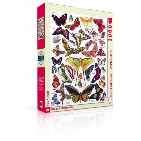 New York Puzzle Company - Vintage Images Butterflies~Papillons - 1000 stukjes puzzel