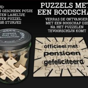 Puzzel met een boodschap | Pensioen (9 x 9 cm)