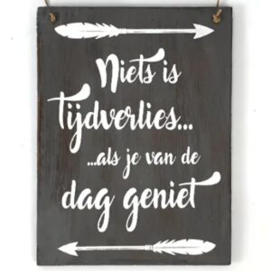 Tekstbord | Tijdverlies (20x15cm)