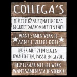 Tekstbord | Collega's (40x30cm)