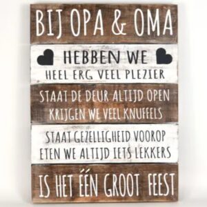 Tekstbord | Bij Opa & Oma (40x30cm)