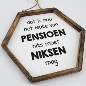 Tekstlijst zeshoek | Pensioen (22x24cm)