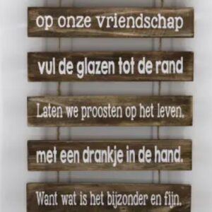 Tekstbord 7 latjes | Proost (43x24cm)