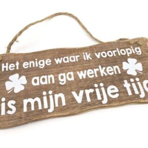 Bord hangend | Vrije tijd (12x30cm)