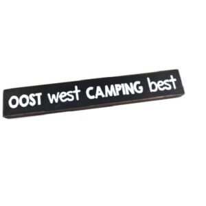 Tekstblok | Oost west camping best (5x30cm)