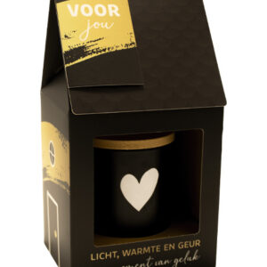 Kaars huisje kado | Voor jou | Black edition